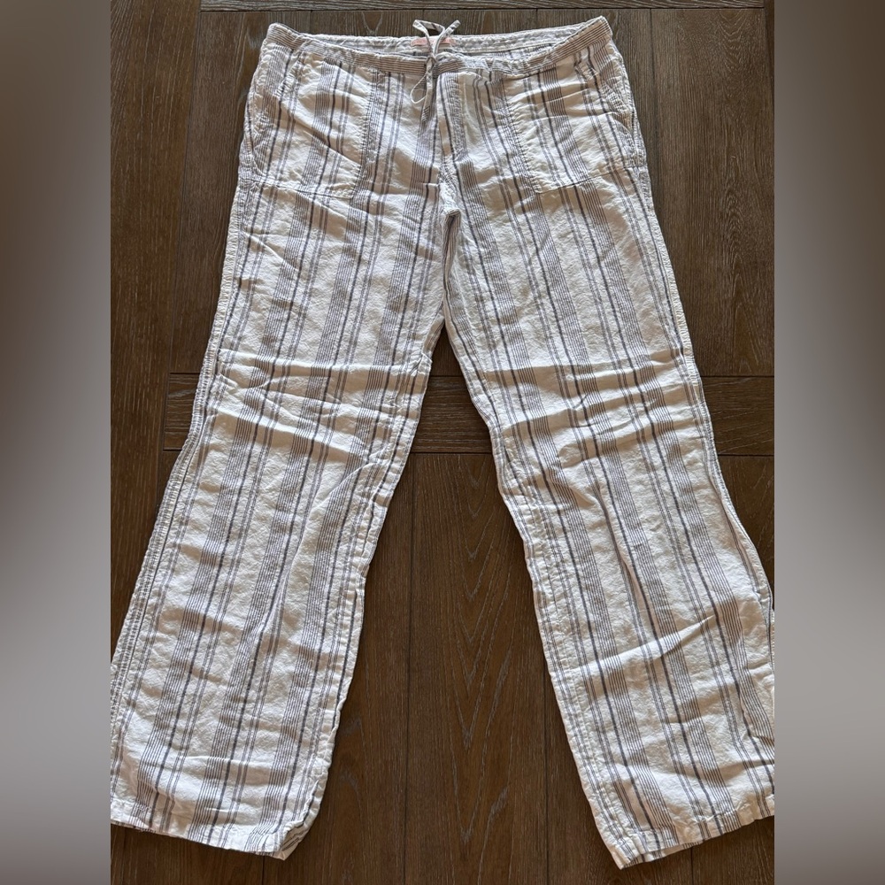 Victoria's Secret white and blue Striped Pants